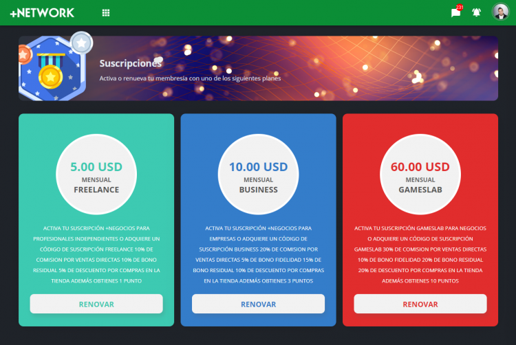 +Network Web  - Suscripción